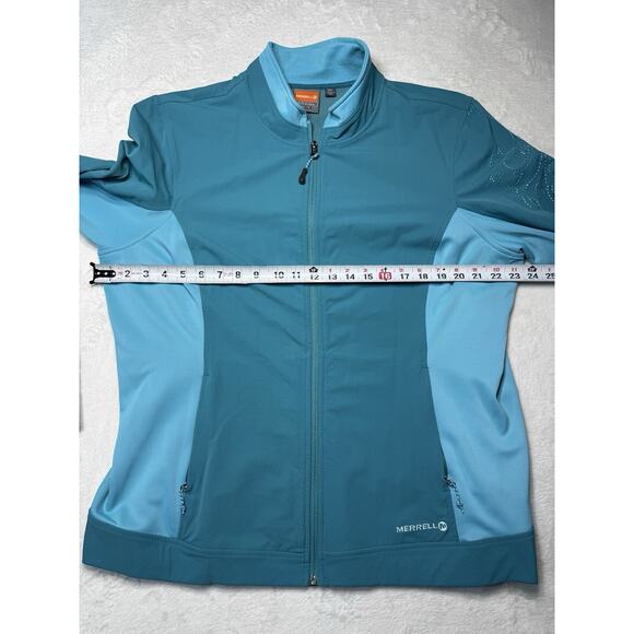 Merrell Aeroblock Full Zip Softshell Jacket Blue XXL Wind Resistant Outdoor Hike - Picture 4 of 12